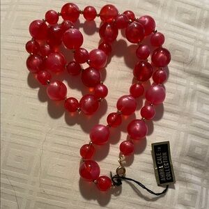 Pink Genuine Lucite Beaded Necklace NWT